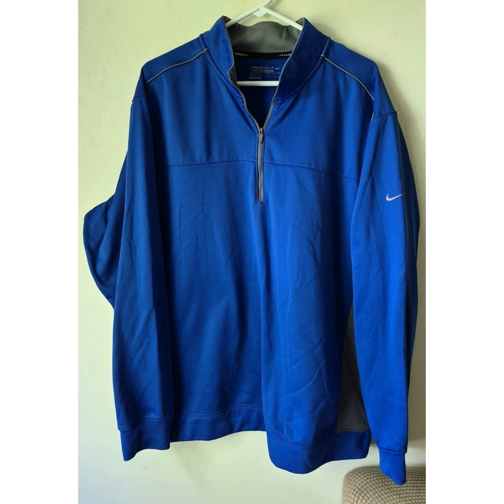 Nike Golf Tour Performance Therma Fit 1/4 Zip Mens XXL Pullover Royal Blue